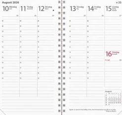 Kalender 2026 Interplano cognac konstläder