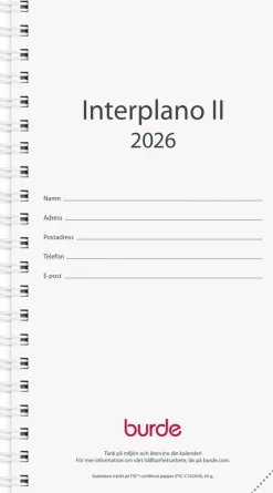 Kalender 2026 Interplano II refill
