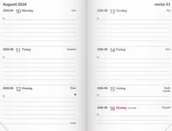 Kalender 2026 Leader rött konstläder