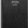 Kalender 2026 Leader svart konstläder inb