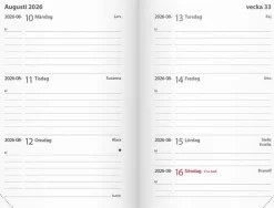 Kalender 2026 Leader svart konstläder inb