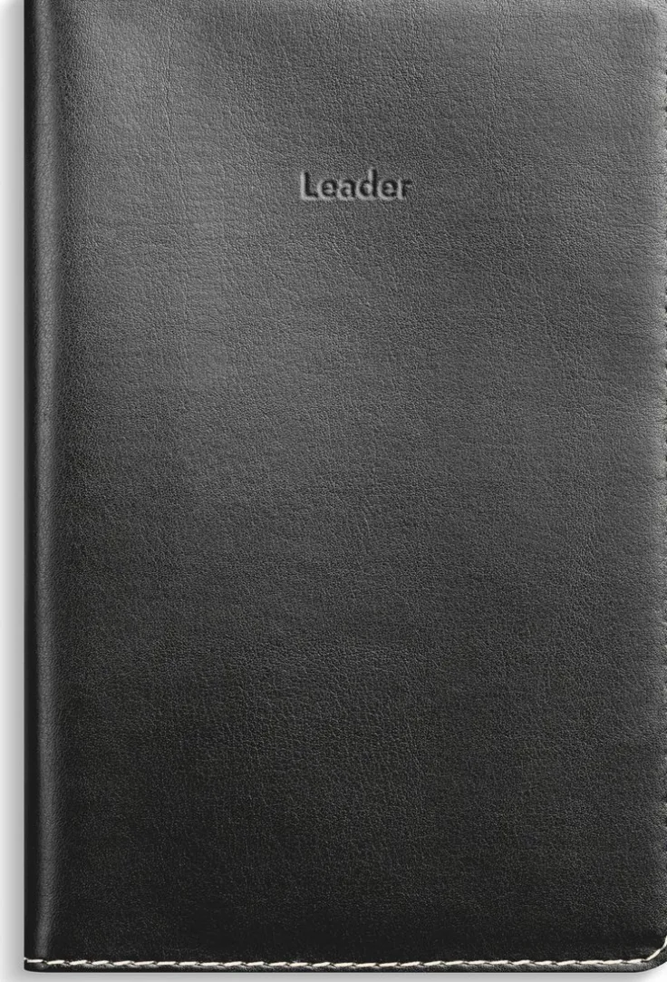Kalender 2026 Leader svart konstläder spiralb