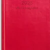Kalender 2025 Lilla Fickdagboken rött konstläder