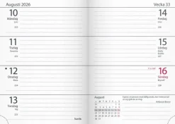 Kalender 2026 Lilla Fickdagboken rött konstläder