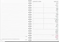Kalender 2026 Liten Veckokalender svart plast
