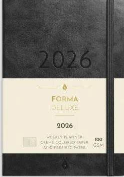 Kalender 2026 Liten Veckokalender Forma Deluxe svart