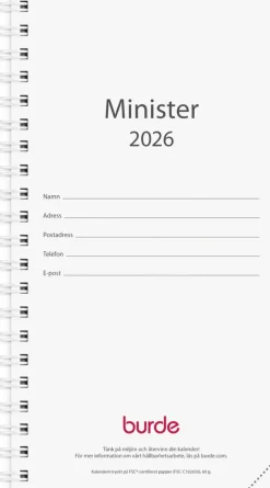 Kalender 2026 Minister refill