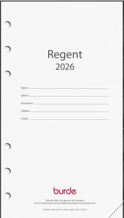 Kalender 2026 Regent grundsats