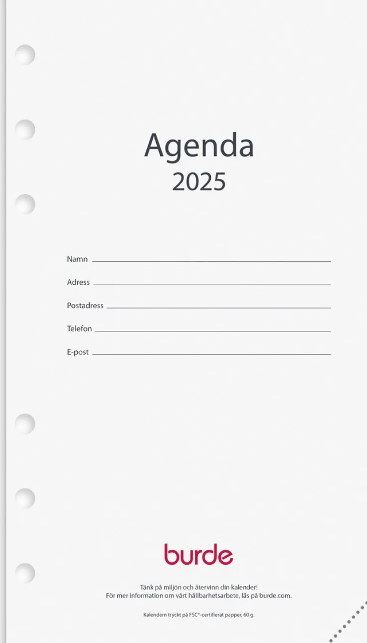 Kalender 2025 Regent kalendersats Agenda