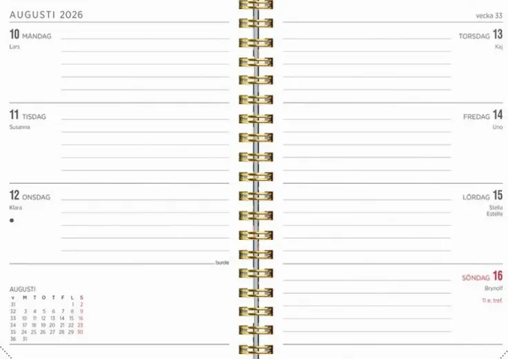 Kalender 2025-2026 Senator A6 småblom