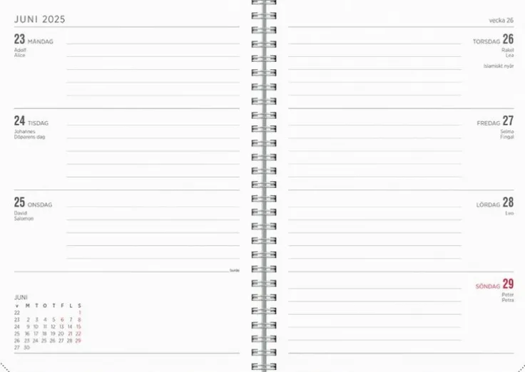 Kalender 2025-2026 Senator A5 Textile grön