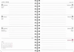 Kalender 2025-2026 Senator A6 Textile rosa