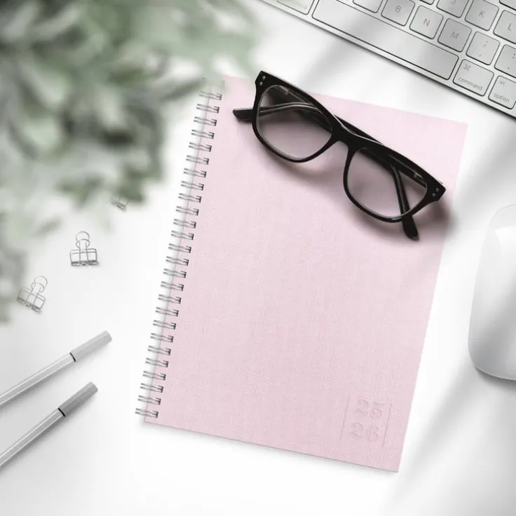 Kalender 2025-2026 Senator A5 Textile rosa