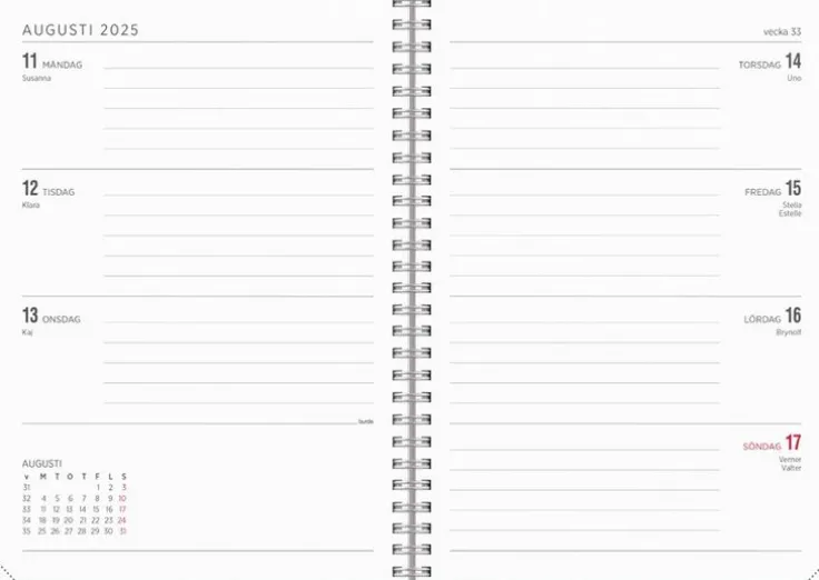 Kalender 2025-2026 Senator A5 Textile rosa