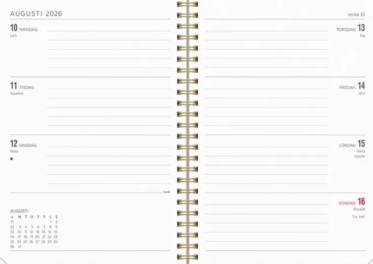 Kalender 2026 Senator A5 två färger