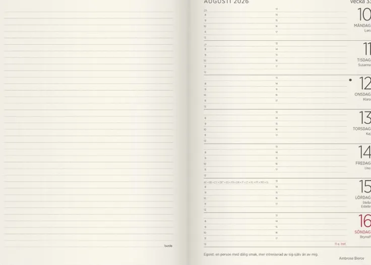 Kalender 2026 Stor Veckokalender Forma Deluxe svart