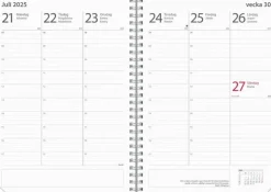 Kalender 2025-2026 Study A5 Textile grön