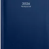 Kalender 2026 Veckojournal blått konstläder