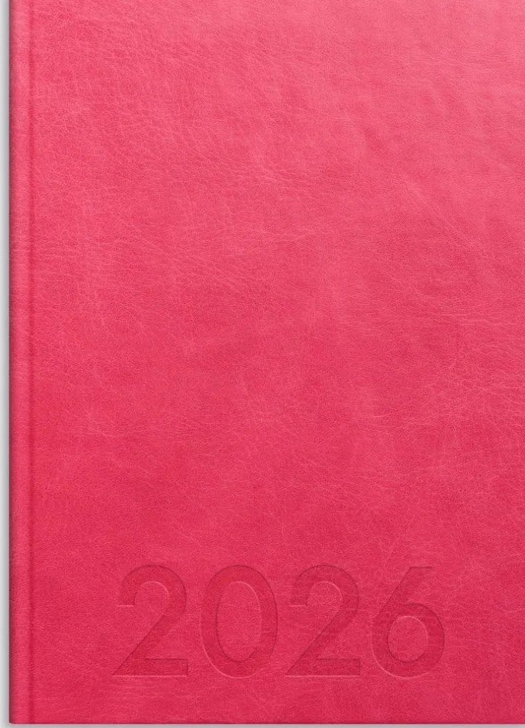 Kalender 2026 Weekly A5 rosa konstläder