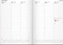 Kalender 2026 Weekly A5 rosa konstläder