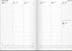 Kalender 2026 Weekly A5 svart konstläder