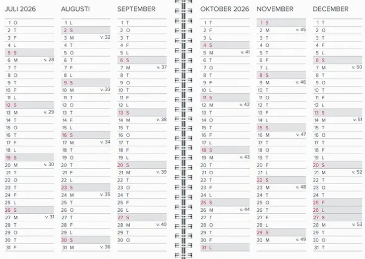 Kalender 2026 XL-kalendern