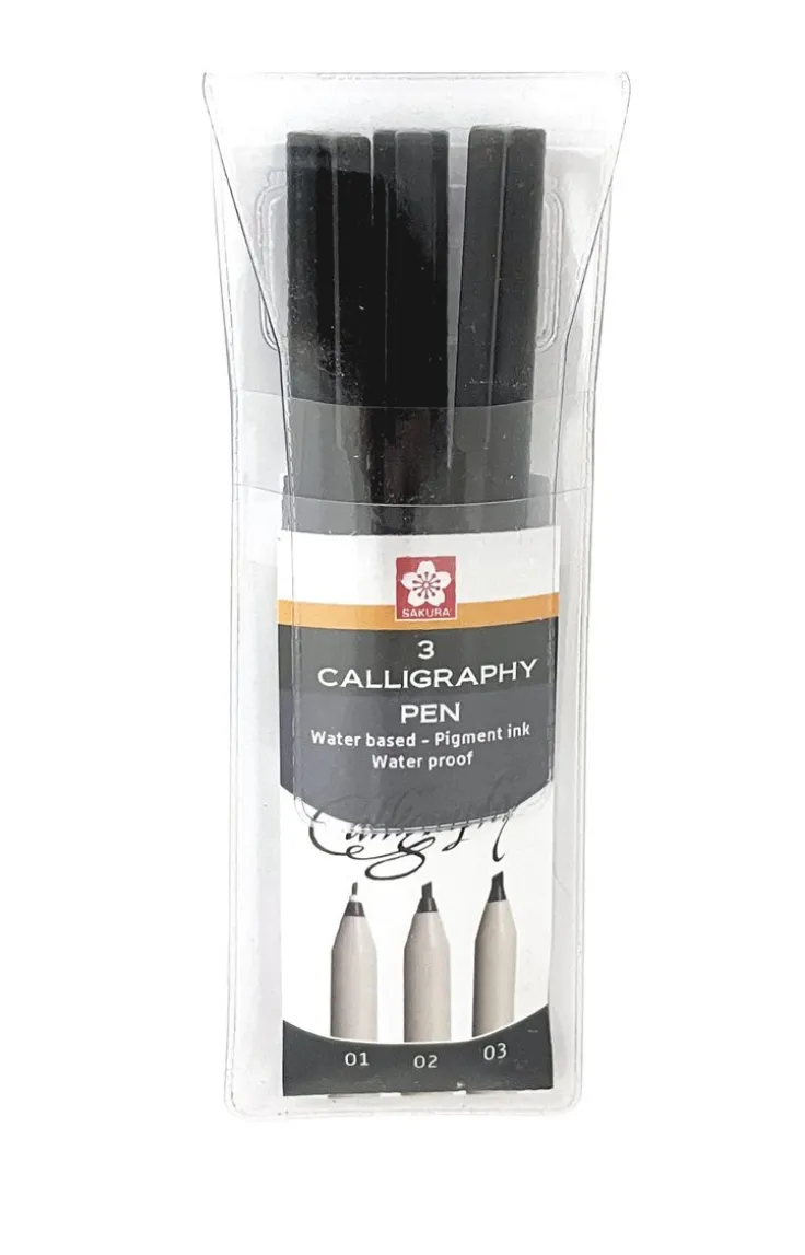 Kalligrafipenna 1/2/3mm Sakura svart