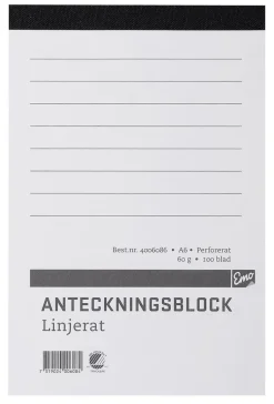 Klammerblock A6 linjerad