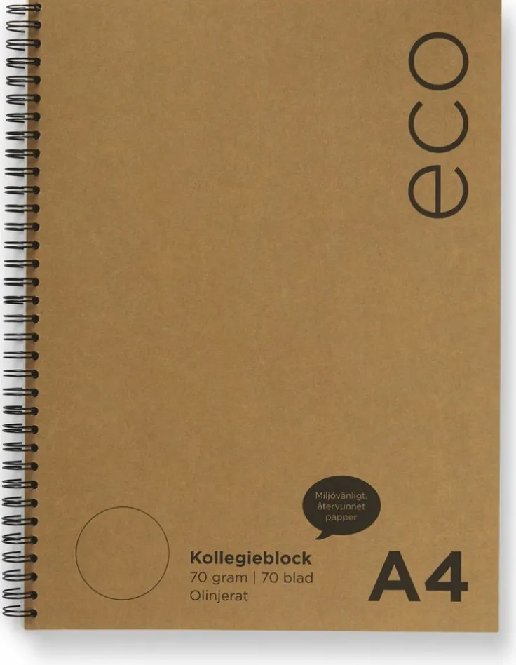 Kollegieblock A4 olinjerat ECO