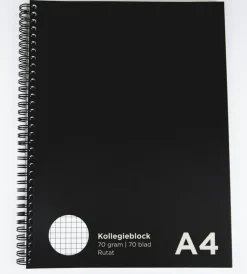 Kollegieblock A4 rutat svart