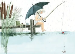 Kort Maja tittar på naturen