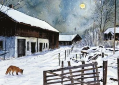 Kort Räv i månsken