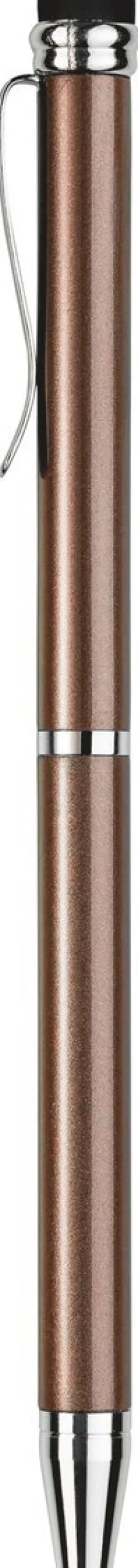 Kulspetspenna mini touch metallic brun