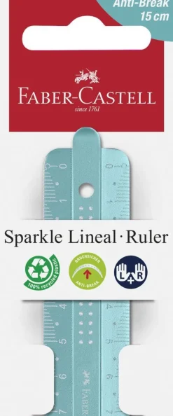 Linjal 15cm Anti-break lila, rosa, turkos