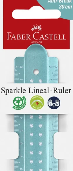 Linjal 30cm Anti-break lila, rosa, turkos