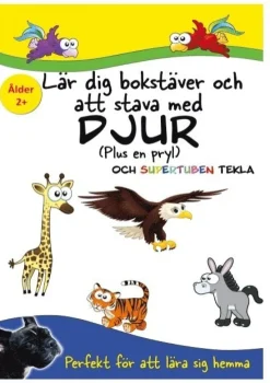 Lär dig bokstäver och att stava - med djur och Supertuben Tekla