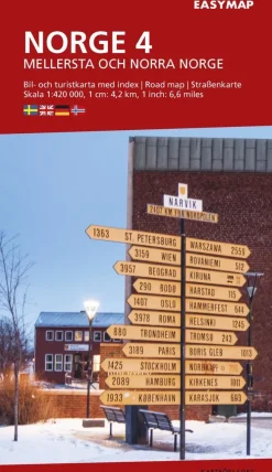 Mellersta och N. Norge 4 EasyMap, 1:420 000