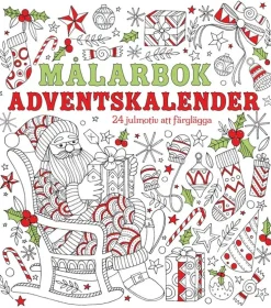 Målarbok adventskalender : 24 julmotiv att färglägga