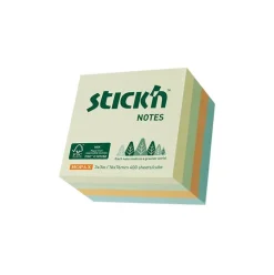 Notisblock Stick'n 76x76mm FSC 4 färger