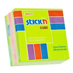Notisblock Stick'n 51x51mm neongul & neongrön