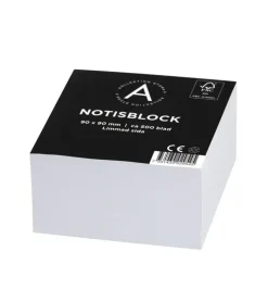 Notisblock 9x9cm limmad vit