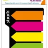 Notisflik 42x12mm Pilar plast 5 neonfärger