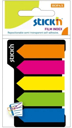 Notisflik 42x12mm Pilar plast 5 neonfärger