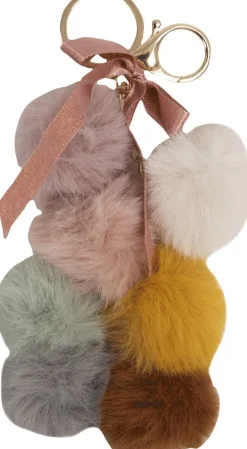 Nyckelring Pompom färgmix