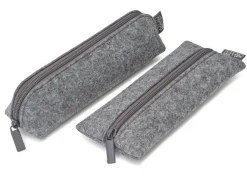 Pennfodral runt återvunnen filt grå