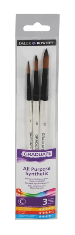 Penselset Graduate syntet rund 3 storlekar