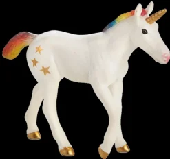 Plastfigur enhörning baby regnbåge