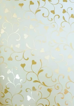 Presentpapper rulle 1,5 x 0,7m guldhjärta