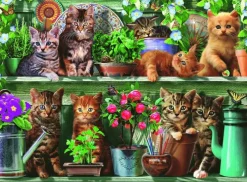 Pussel 500 bitar - Cats on the Shelf