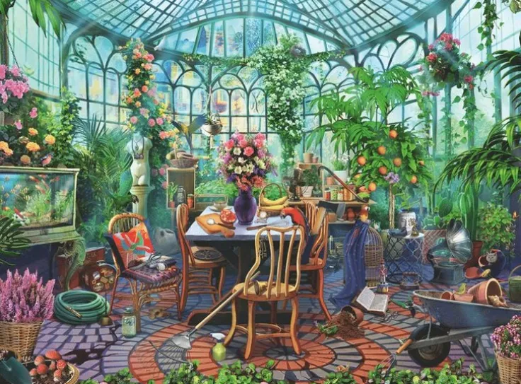 Pussel 500 bitar - Greenhouse Mornings